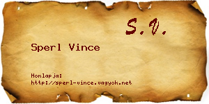 Sperl Vince névjegykártya